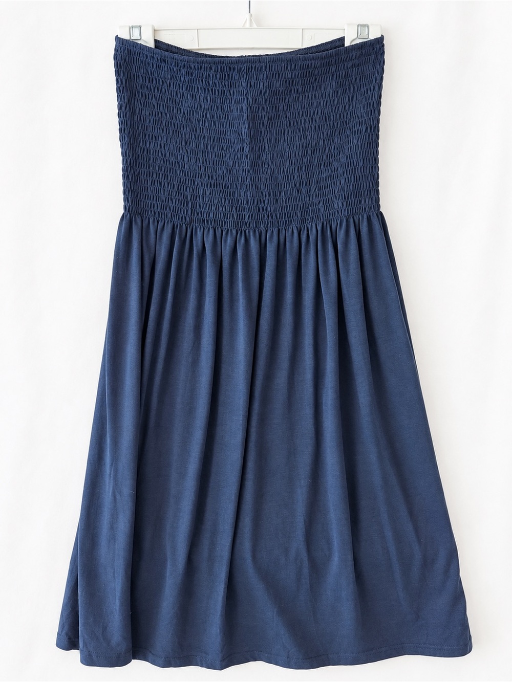 Women’s Navy Strapless Smocked Bodice Dress